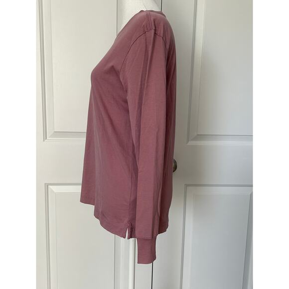 J.Crew Long Sleeve Peruvian Pima Cotton Tee in Rose Pink XS NWT - Picture 2 of 5